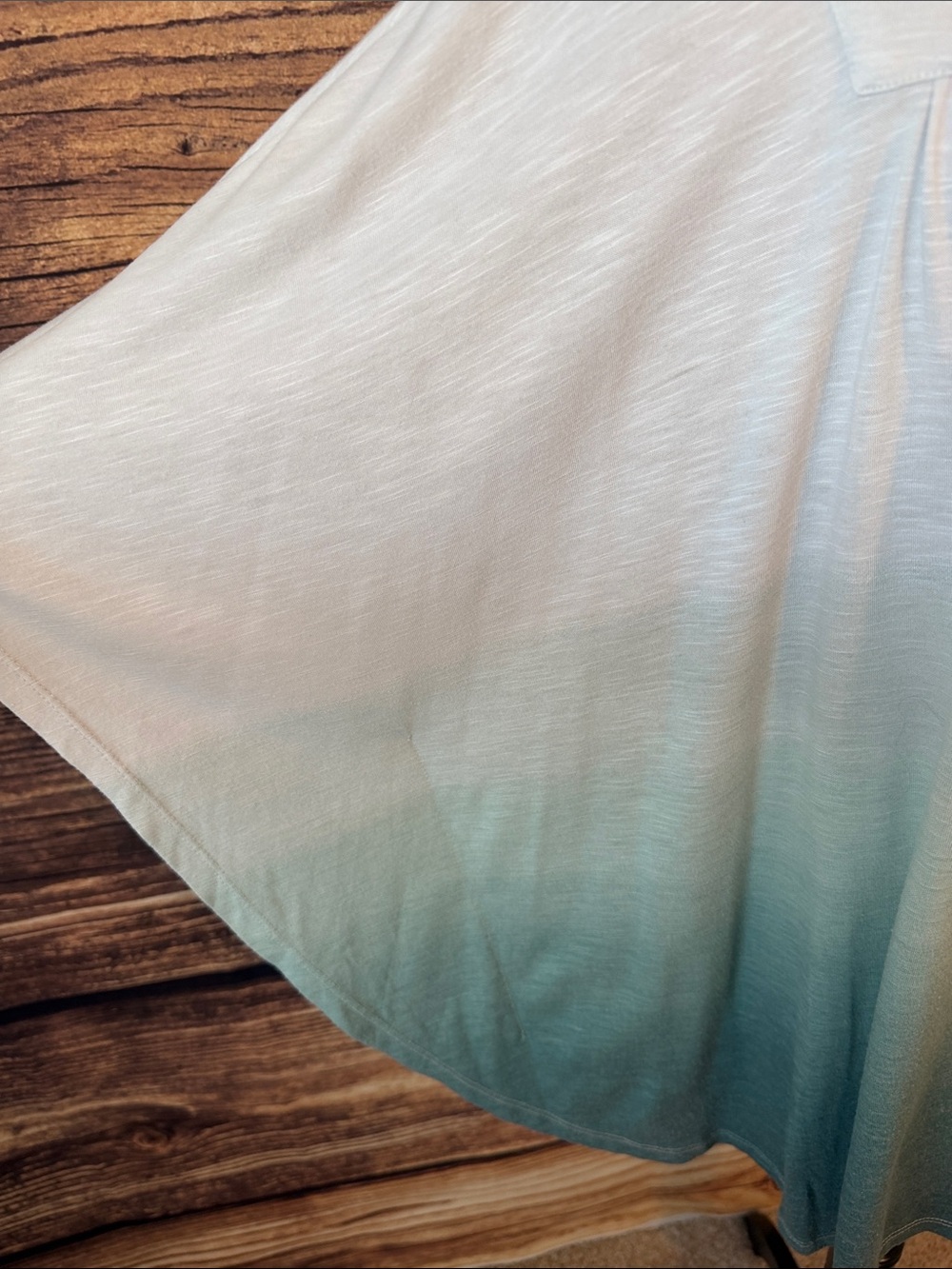 Lane Bryant White to Teal Ombre Square-Neck Tunic - Picture 4 of 5